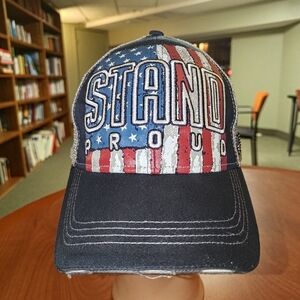 Stand Proud U.S. Flag Embroidered Trucker Mesh Snapback Cap Hat